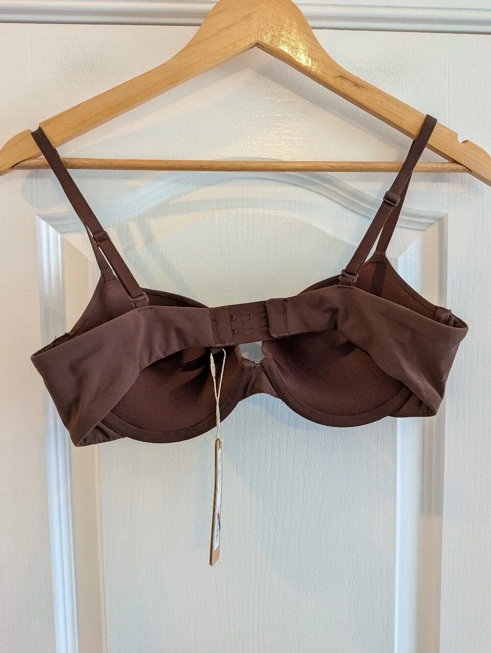 Skims Fits Everybody Push-Up Demi Bra in Cocoa Chocolate Brown Size 36B NWT - Picture 7 of 13